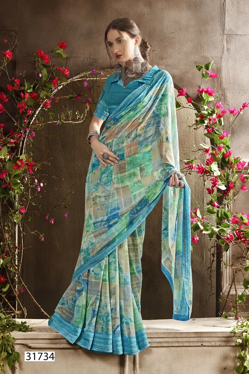 Vilokita Vol 5 By Vallabhi Georgette Printed Saree Exporters In India